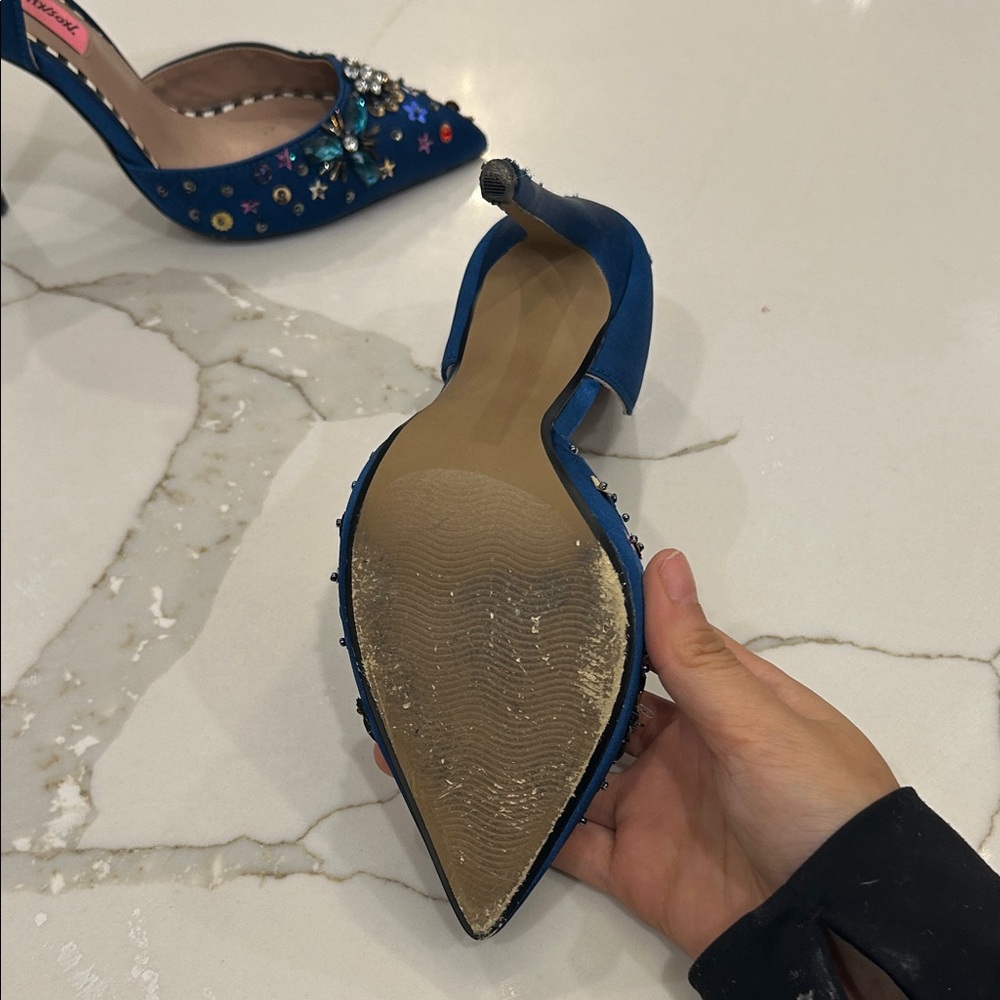 Betsey Johnson Blue Embellished Heels - Picture 4 of 7